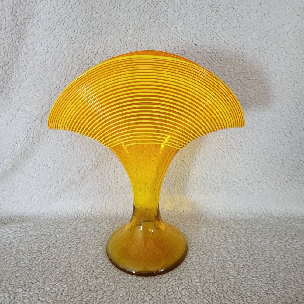 Antique Kralik Czech Art Glass Fan Vase